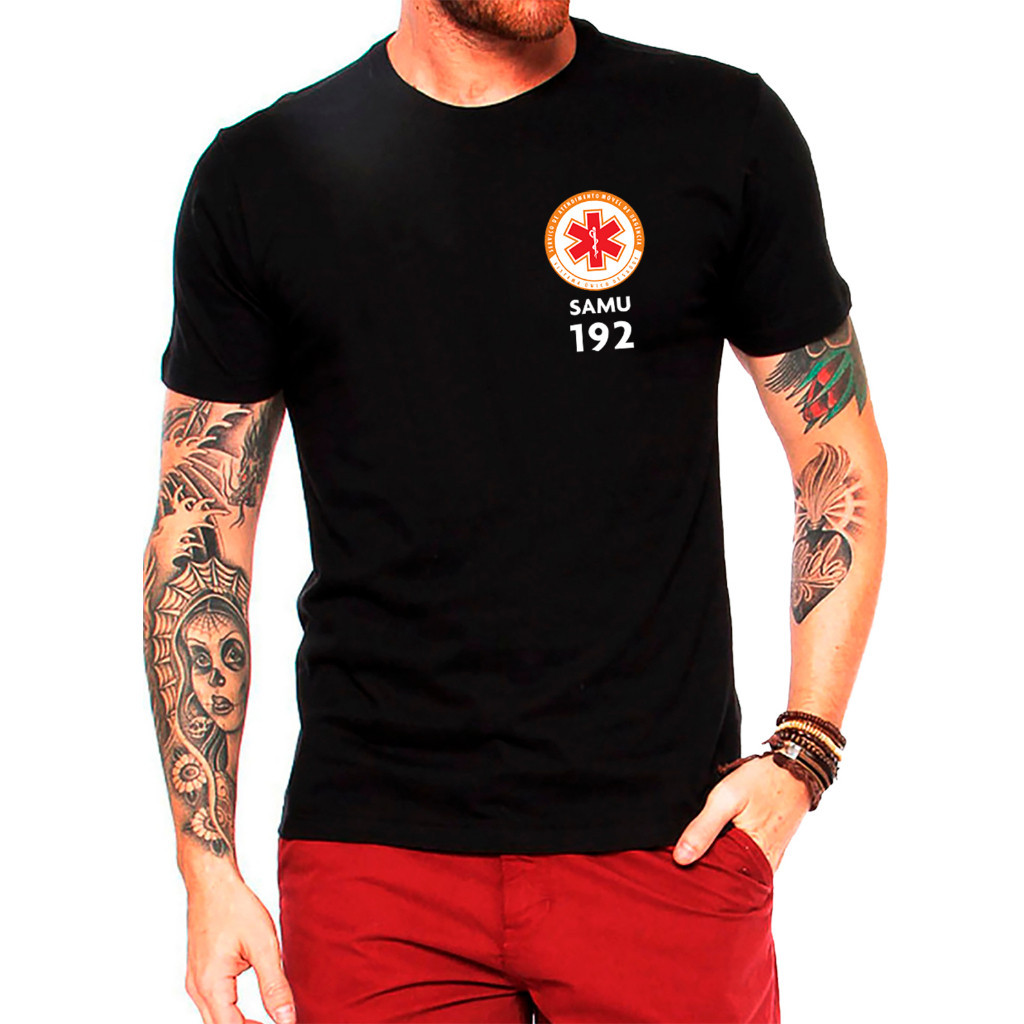 Camiseta Samu Serviço De Emergência Socorrista 100% Algodão CMS IMEDIATO em Oferta na Shopee
