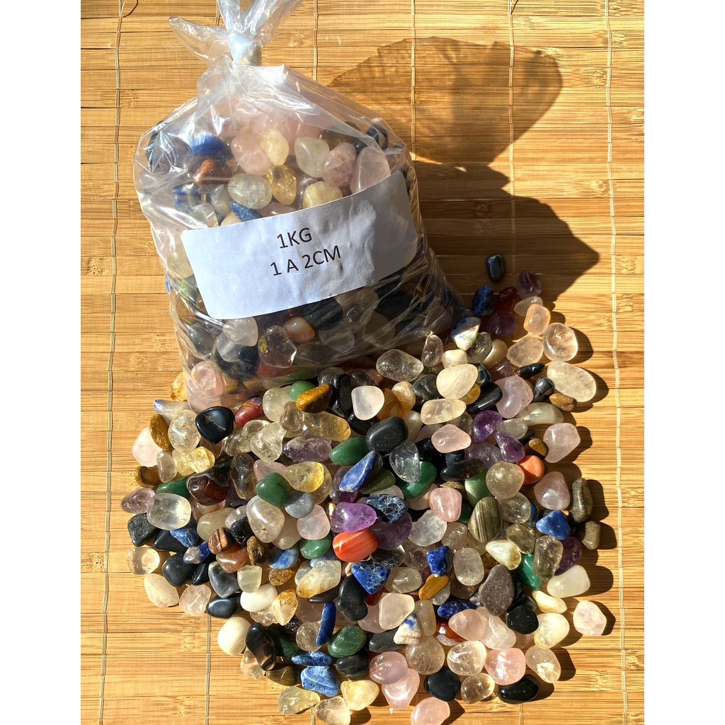 Pedras Roladas Naturais E Semipreciosas - 1 Kg De 1cm A 2cm