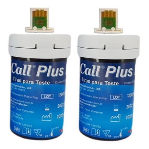 100 Fitas Hgt Tiras Reagentes Medir Glicose On Call Plus 2 Cor Azul