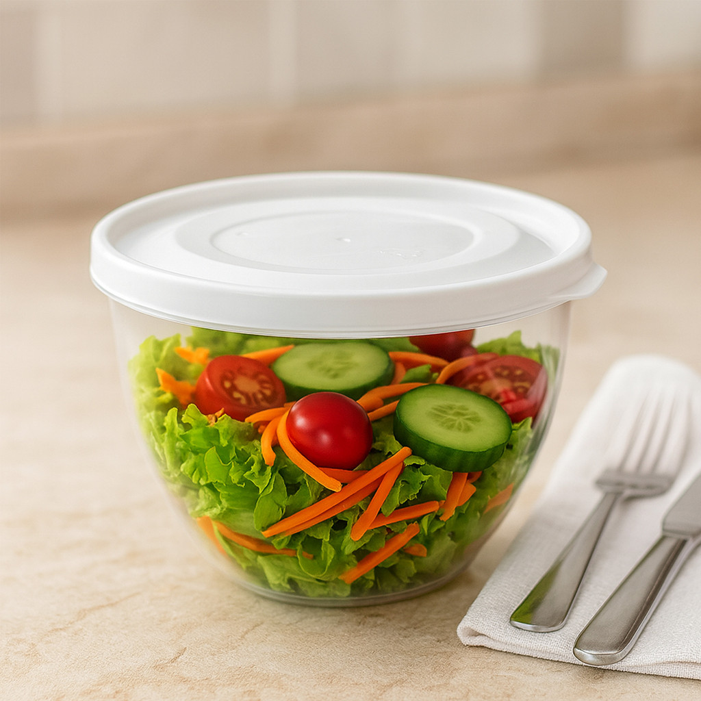 Pote Bowl Mini 800 Ml Com Tampa Hermética Transparente Transparente 800ml, Vedação Segura, Ideal Para Porções, Molhos