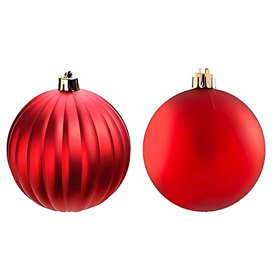 Bola de Natal - Vermelha - Matte e Gomo - 10cm - 2 unidades - Cromus - Rizzo em Oferta na Shopee