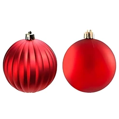 Bola de Natal - Vermelha - Matte e Gomo - 10cm - 2 unidades - Cromus - Rizzo