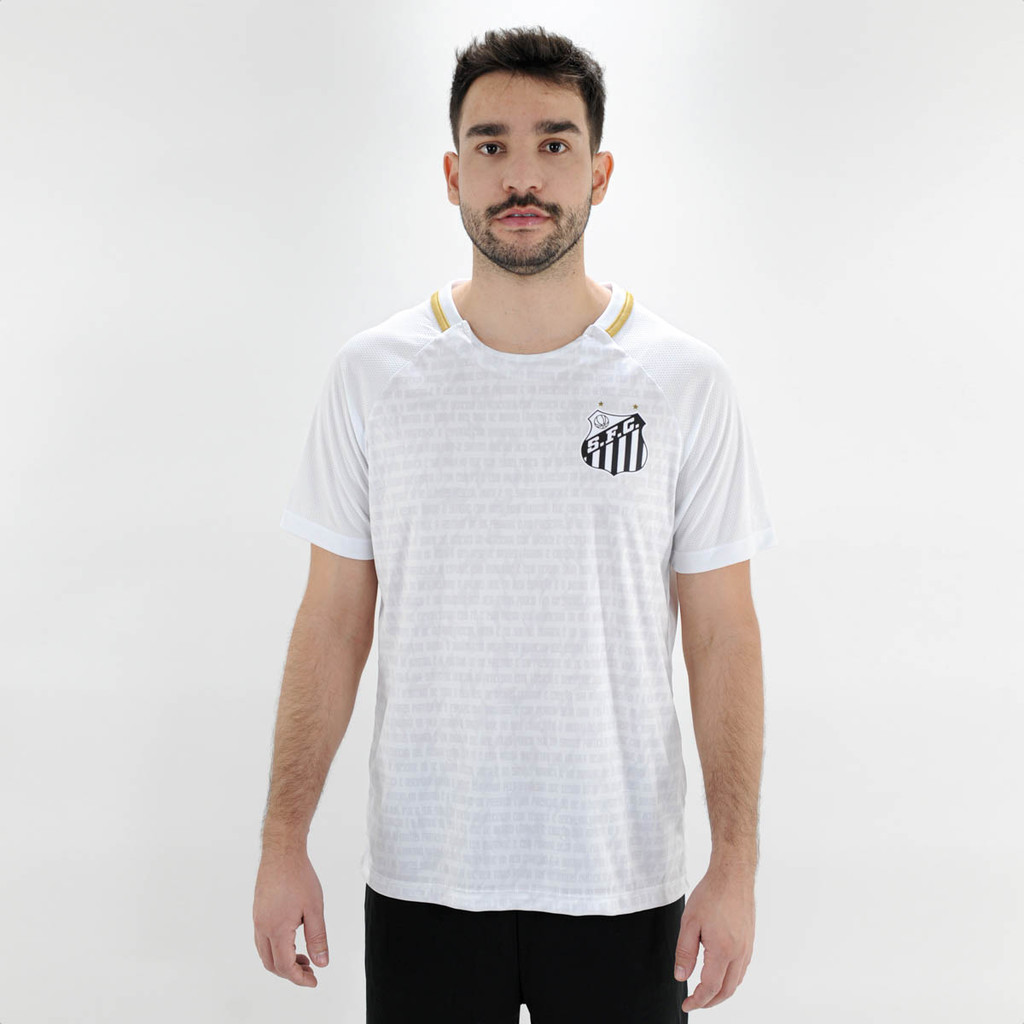 Camiseta de Time Braziline Santos Manto Branco - Adulto em Oferta na Shopee
