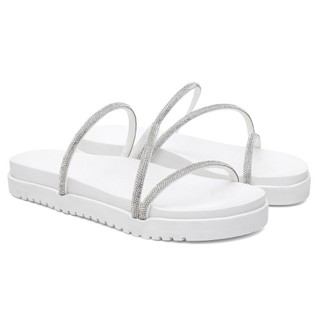 Sandália Papete Feminina Flatform Luxo Brilho Verão Conforto
