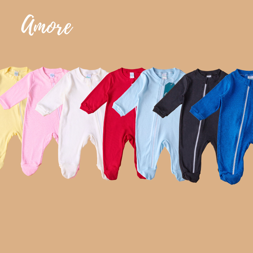 Roupa de Bebe Macacão Pezinho Liso Sortido 100% Algodão