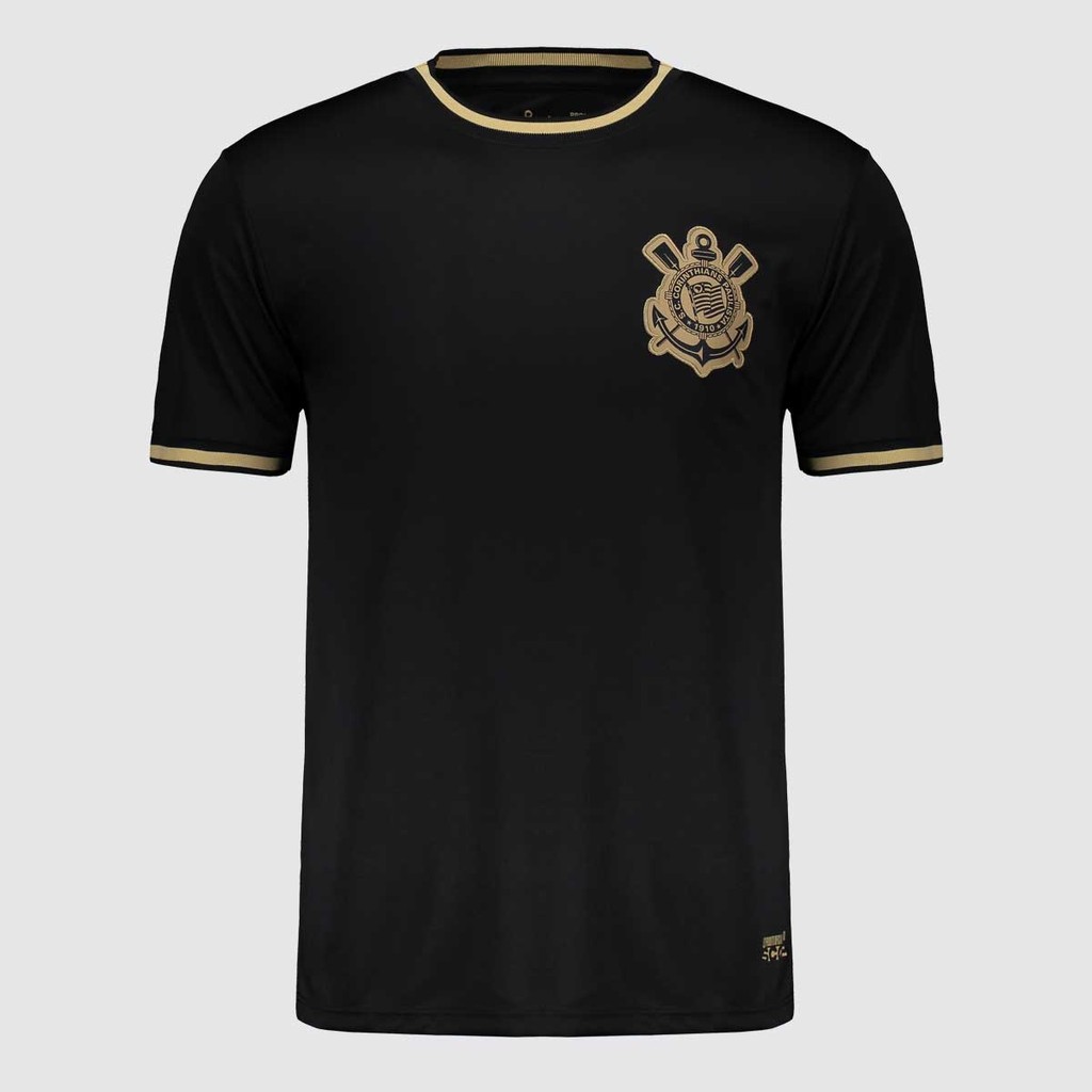 Camisa Corinthians Classic Preta e Dourada em Oferta na Shopee