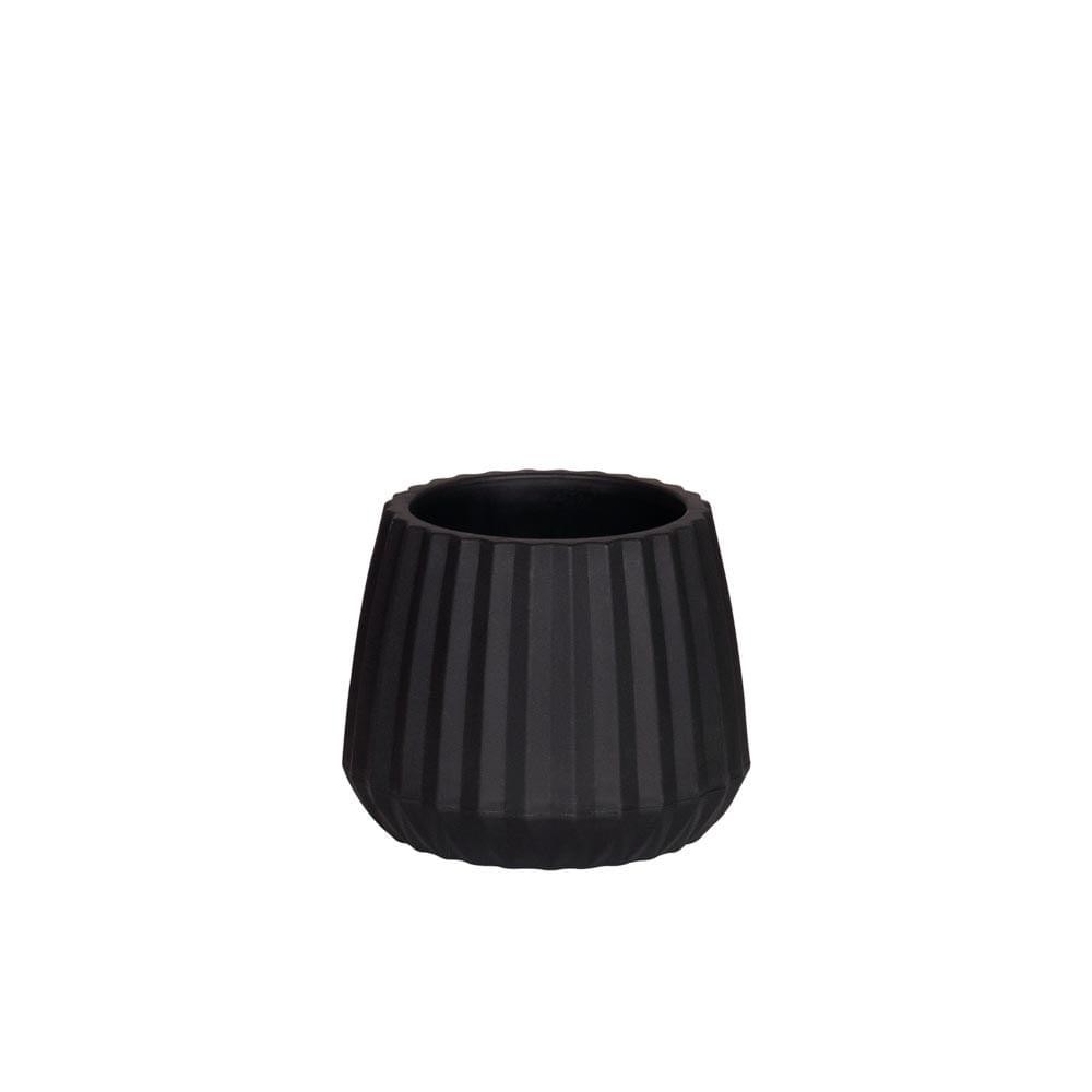 Vaso Cachepot Wave 15cm Preto Vaso Cachepot Wave 15cm Preto