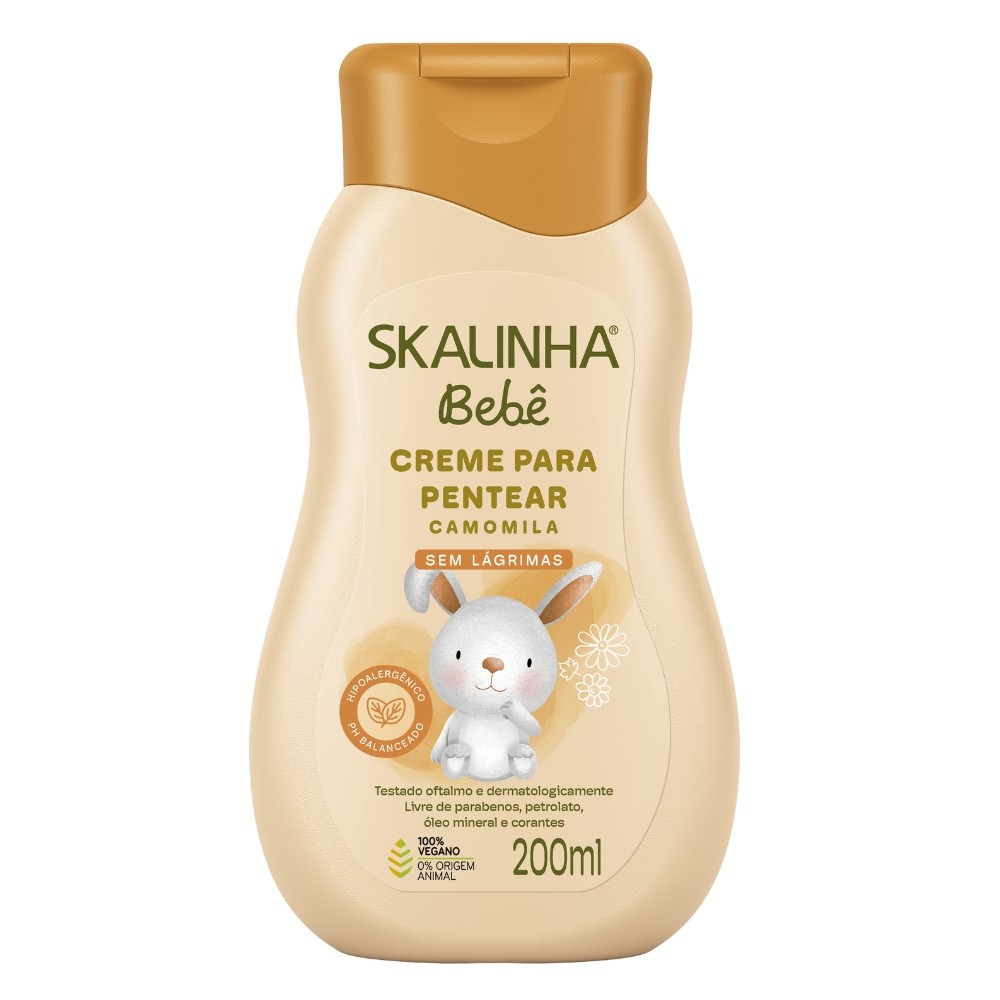 Creme Para Pentear Camomila Bebê Infantil Vegano Skala 200ml em Oferta na Shopee