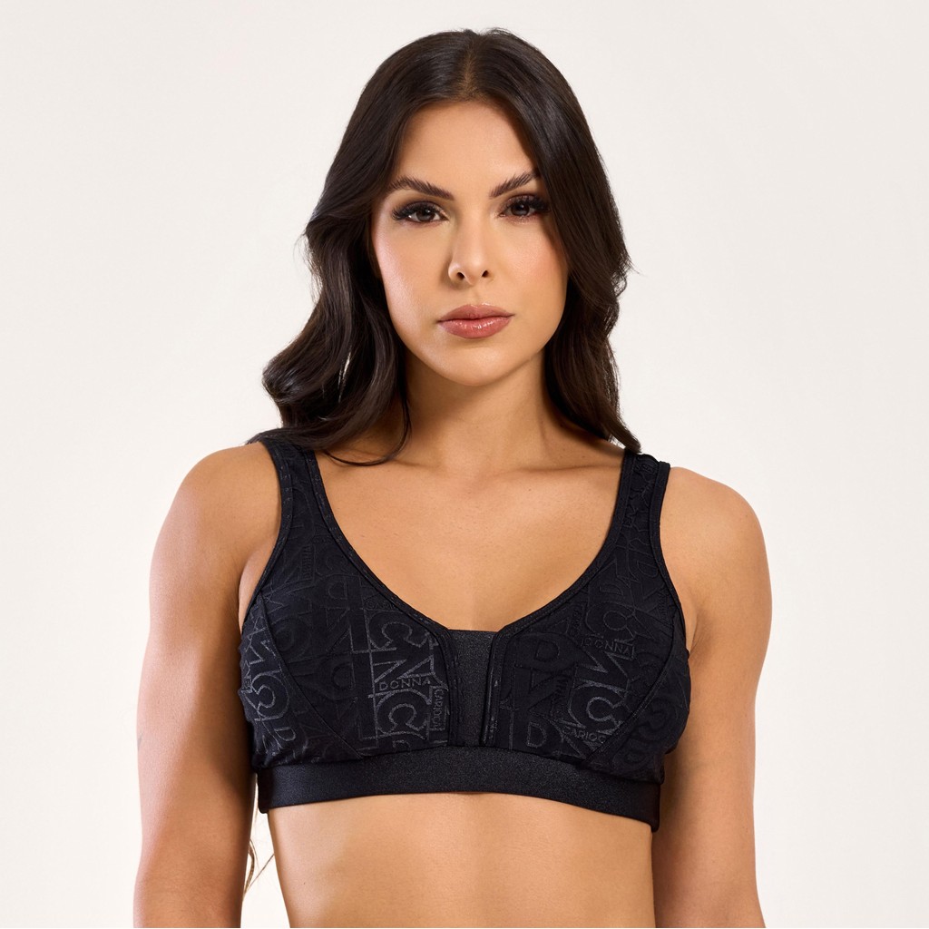 Top j Winner Dnnc Basics Preto Texturizado Com Bojo
