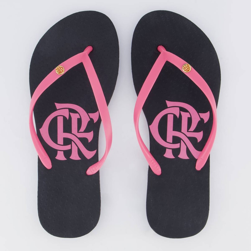 Chinelo Flamengo Basic CRF Feminino Preto e Rosa em Oferta na Shopee
