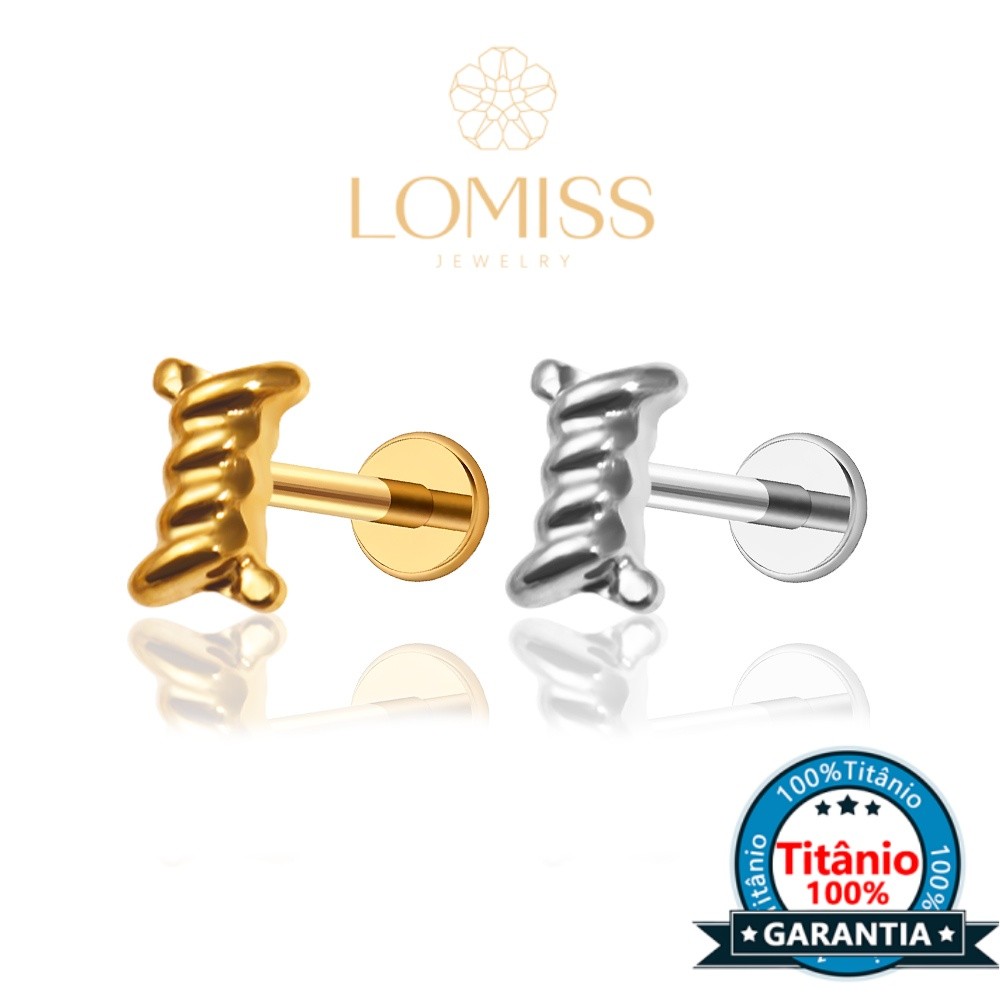 Piercing Labret Titânio Pvd Arame Para Orelha Lábio Cartilagem Helix Tragus Conc