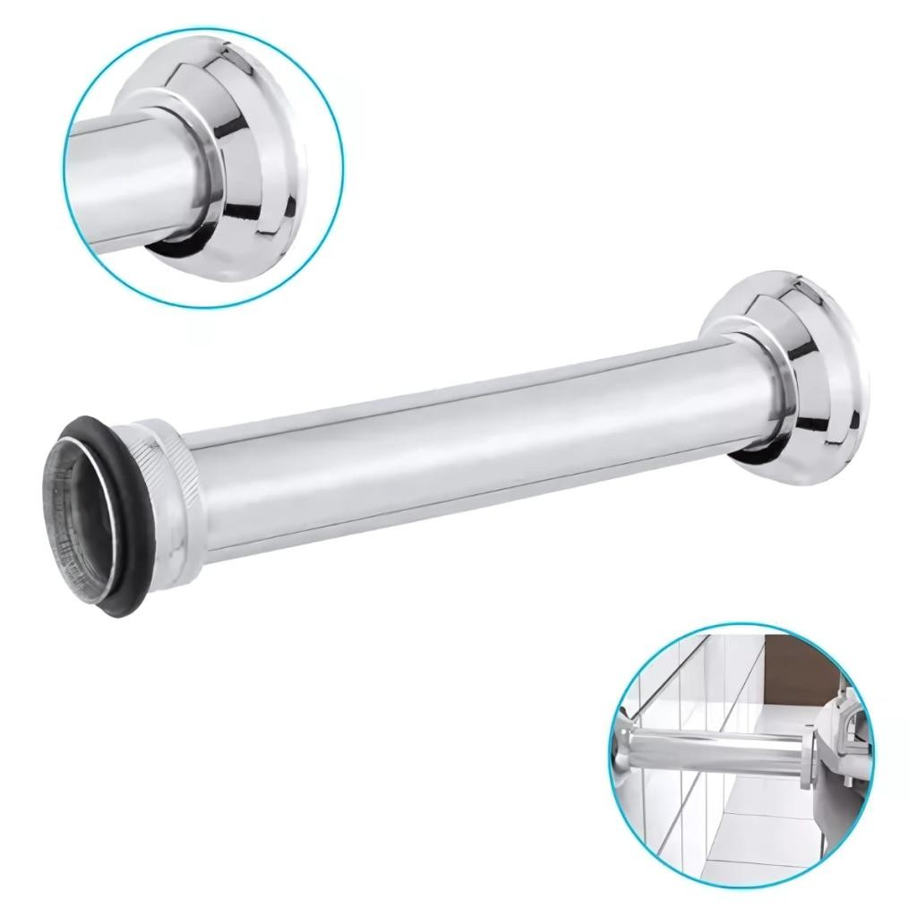 Tubo De Ligação Ajustável P/ Vaso Sanitário em ABS Premium prova d'agua Anel 25Cm e 30cm Cromado em Oferta na Shopee