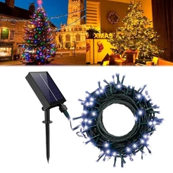 pisca De 90 led Solar 10M USO EXTERNO Promoção Natal Externo Fixo E 8 Funções Prova D'água Cordão Luzes ANJIN.B