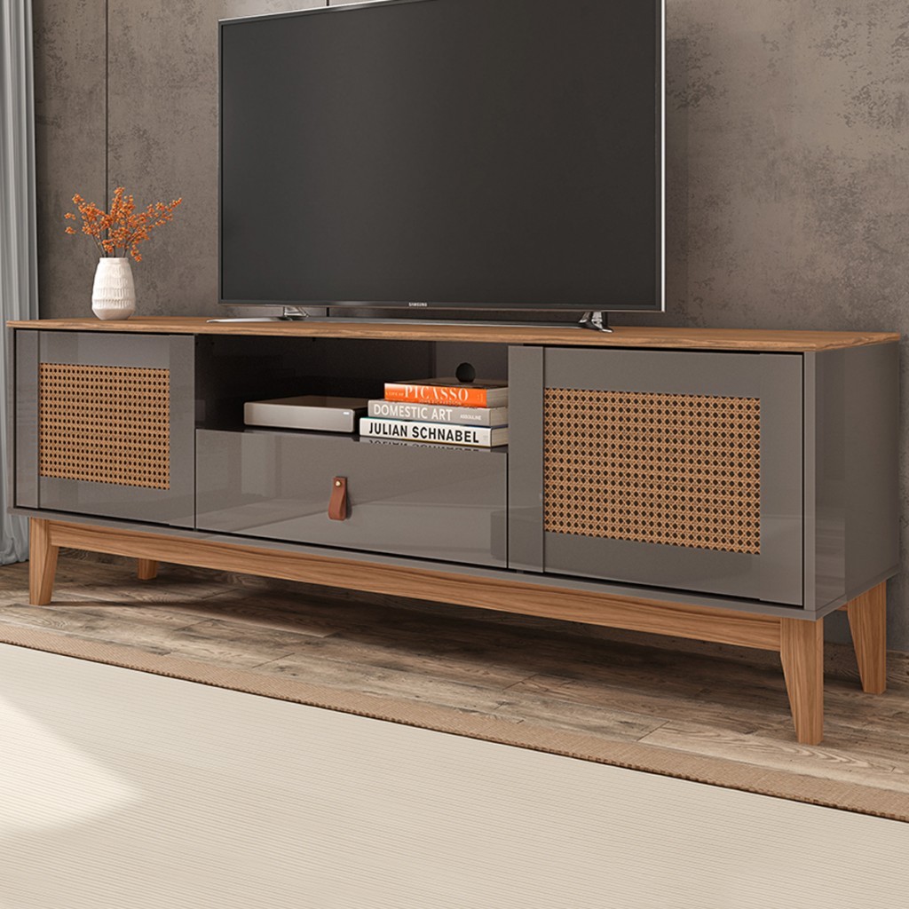 Rack para TV Até 60 Polegadas Vidigal 2 Portas 1 Gaveta - Pnr Móveis em Oferta na Shopee