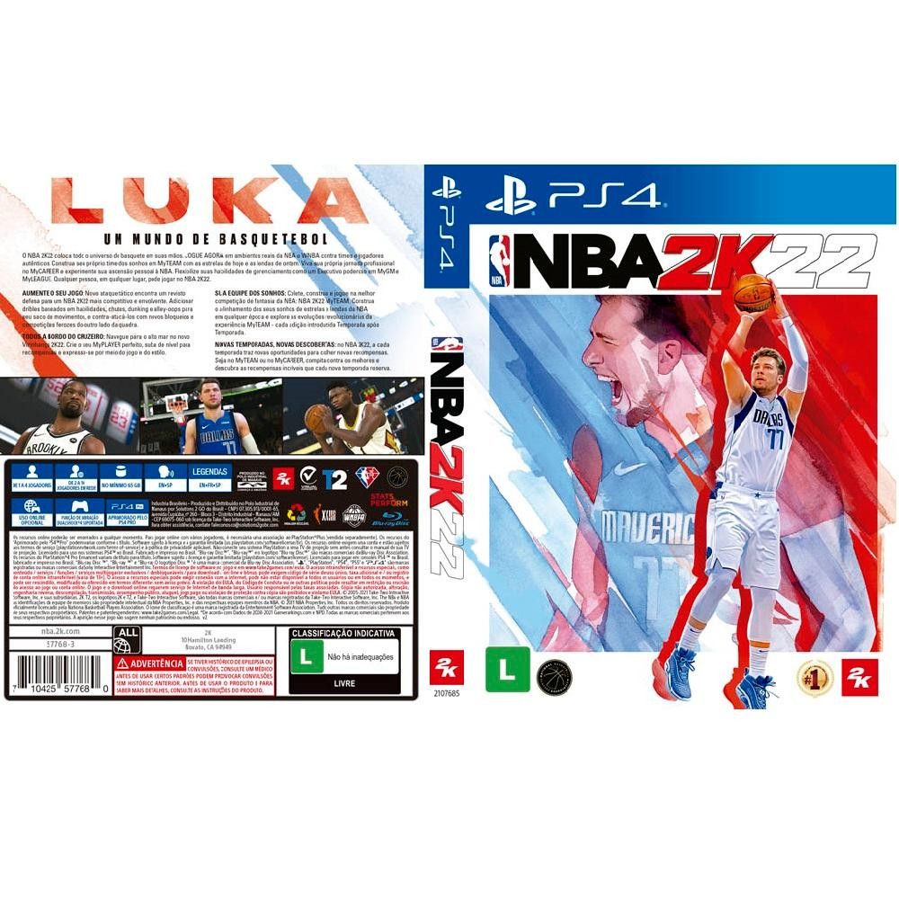 Nba 2k22 - Playstation 4 Midia Fisica - detalhe