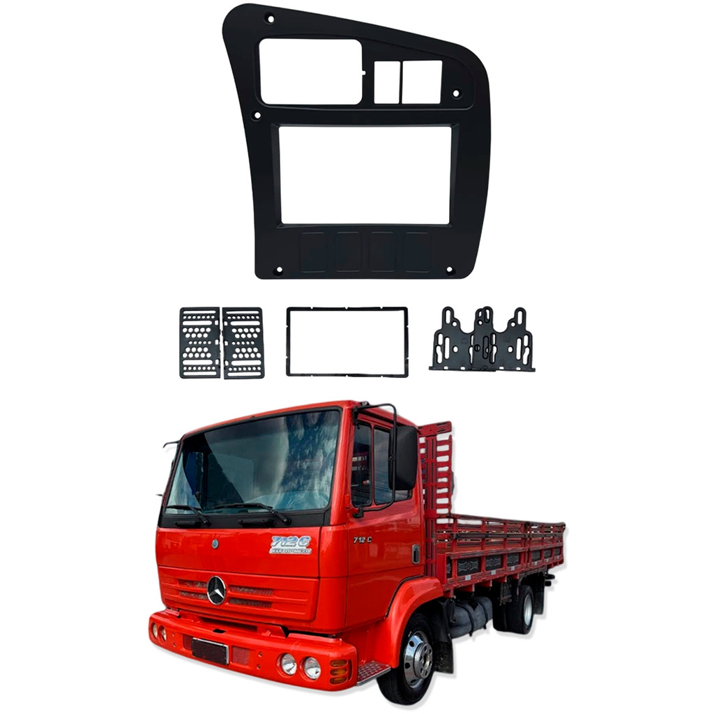 MOLDURA 2 Din MERCEDES-BENZ 712/914 7 Pol PRETA FIAMON 6121