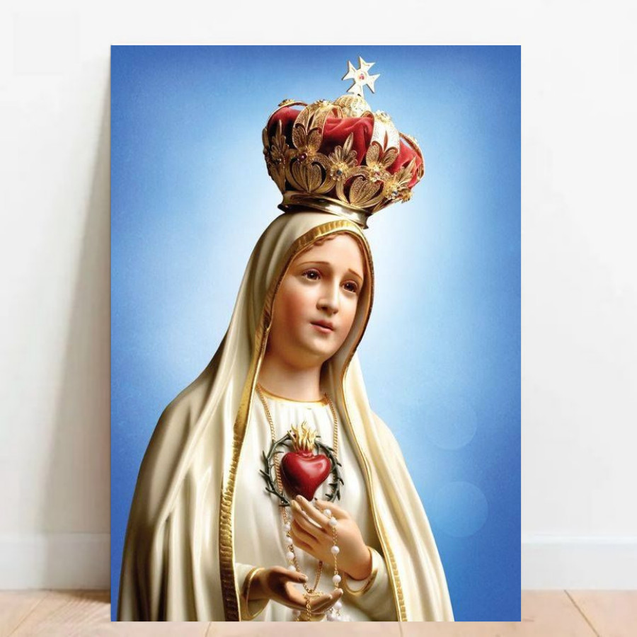 Quadro Poster Nossa Senhora de Fátima Imagem Católica sem moldura 04