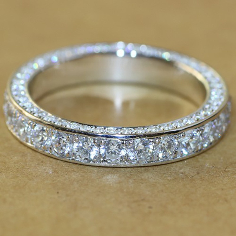 Anel Feminino De Prata Esterlina S925 Com Zircônia E Diamante Todos Os Presentes/Joias/Presente SJ1016025