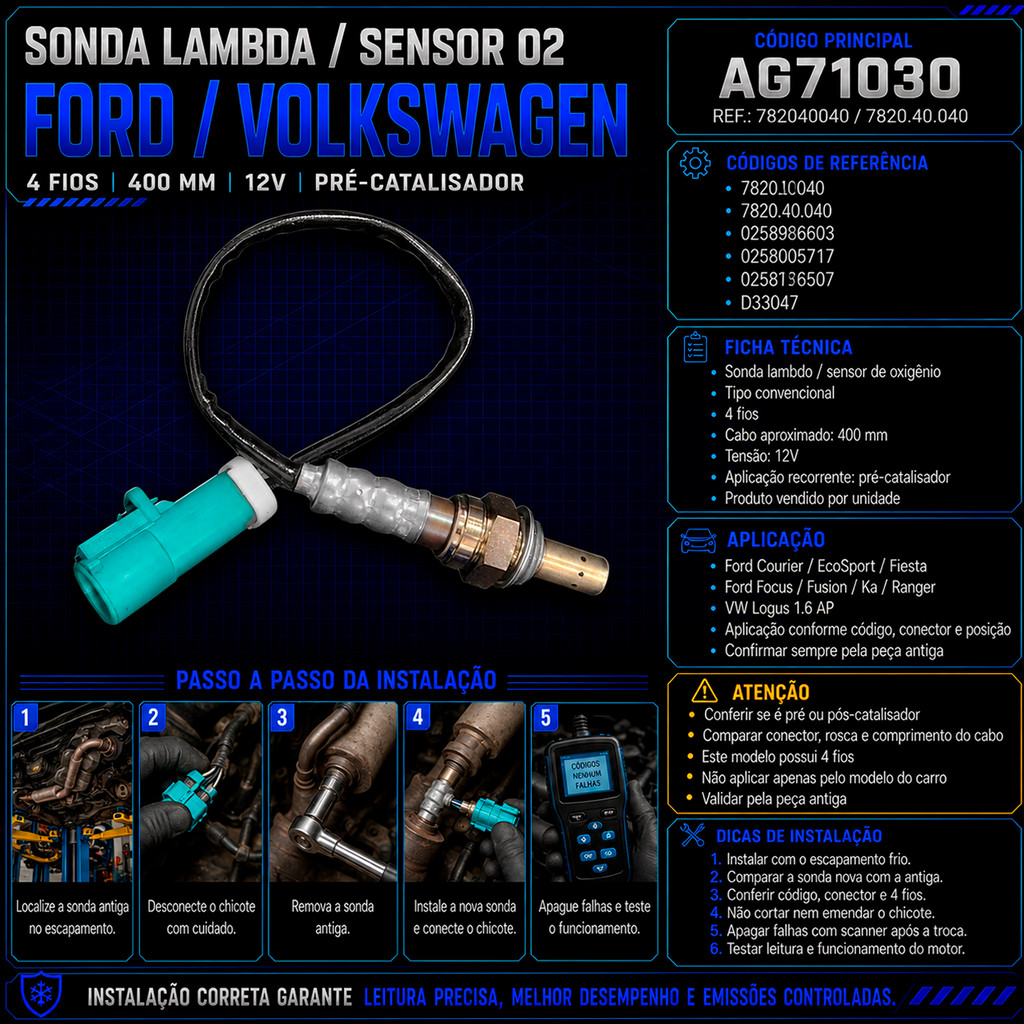 Sonda Lambda Pré 7820.40.040 Mte Fiesta, Courier, Focus, Ka — imagem 2 de 2