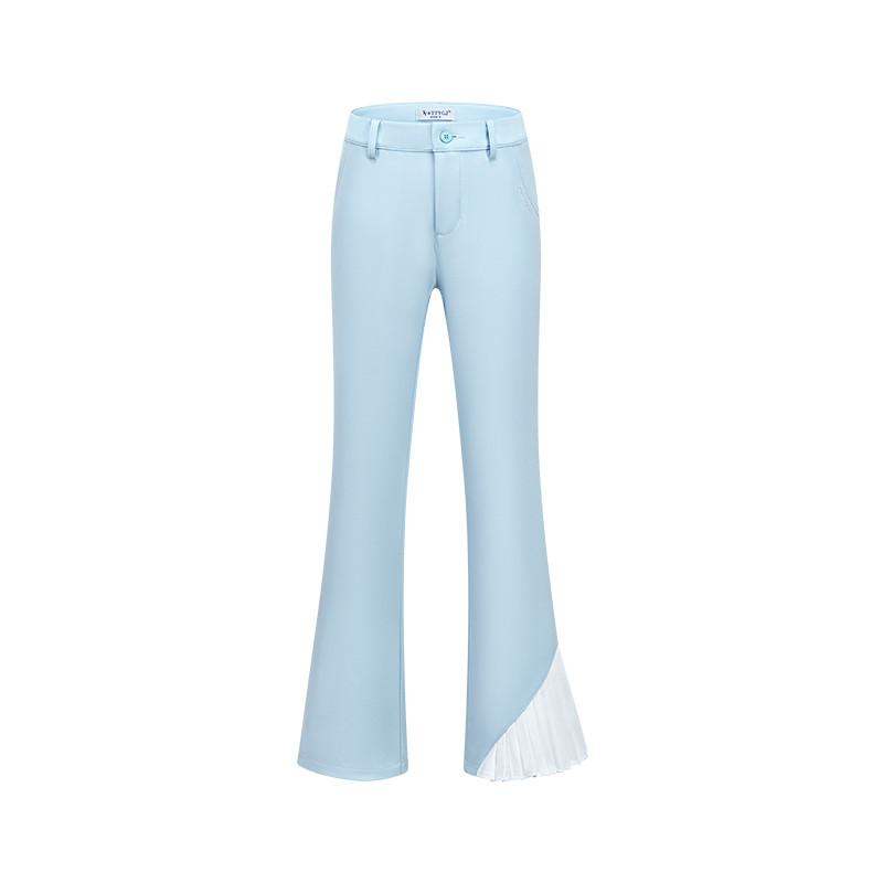 Novas roupas de golfe calças femininas cintura alta mais magro olhar lado plissado ligeiramente queimado calças Hip-Lift