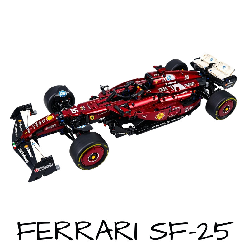 Ferrari F1 Sf-25 - Fórmula 1 - Carro De Corrida Em Blocos  1.901 Peças