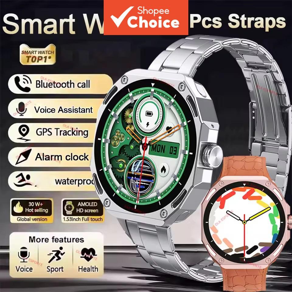 Novo Relógio Smart Masculino 1,52 Tela AMOLED Rastreador GPS, Frequência Cardíaca, Chamadas Bluetooth, Esportivo,