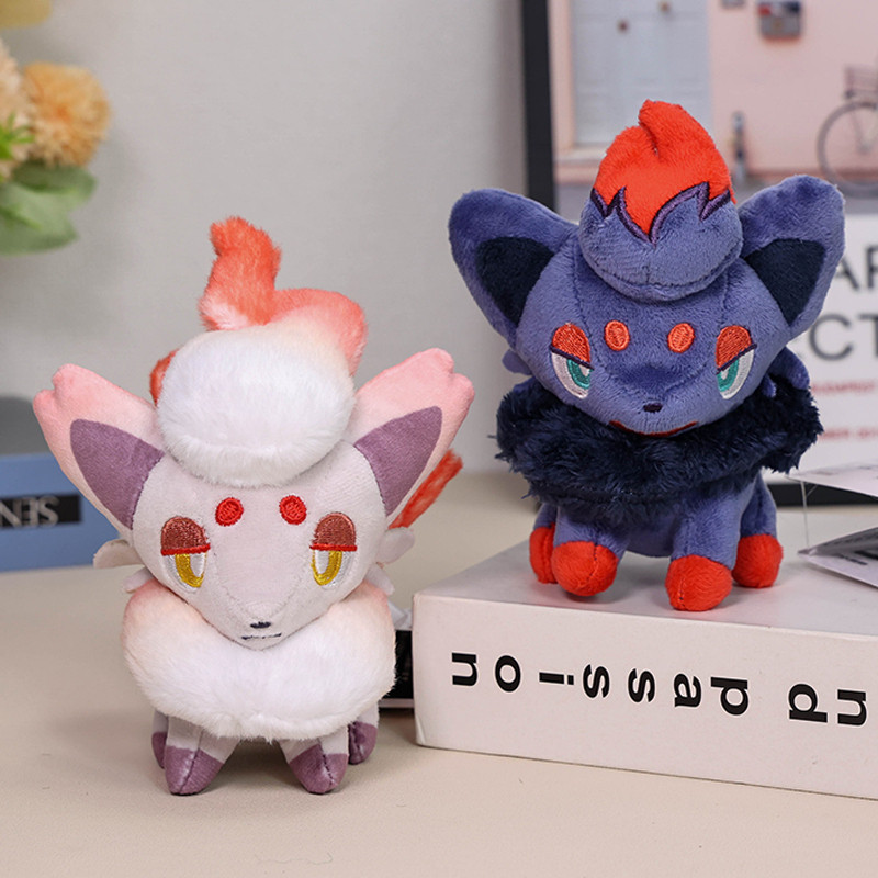 1 peça de brinquedo de pelúcia Pokémon de 13cm, Zorua Hisuiano, Pokémon do tipo Sombrio, boneco de pelúcia macio para cr