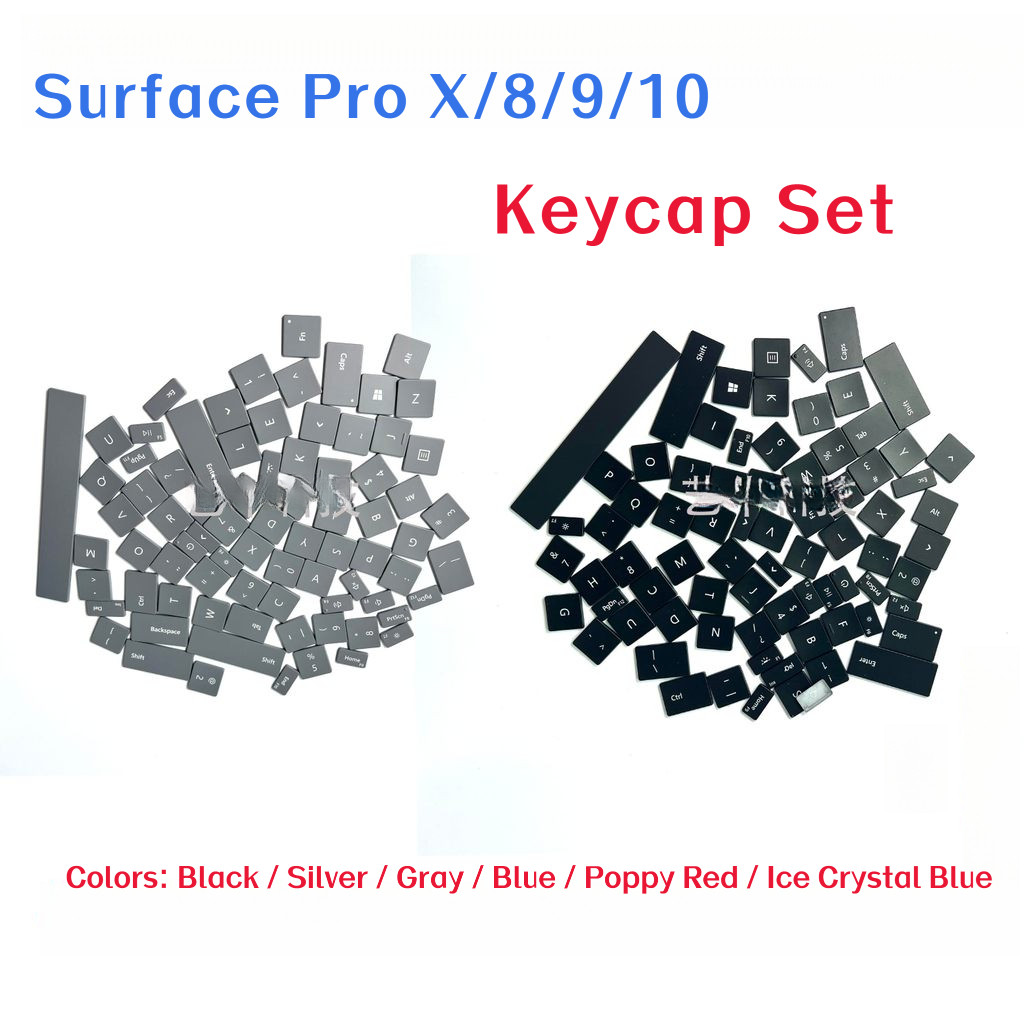 Compatível com a capa de teclado do Microsoft Surface ProX 8 9 10, conjunto completo de teclas de substituição 1983 2038
