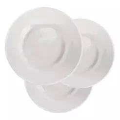 Conjunto de Pratos Fundos Nadir Vidro Branco Opaline Menu 24 peças