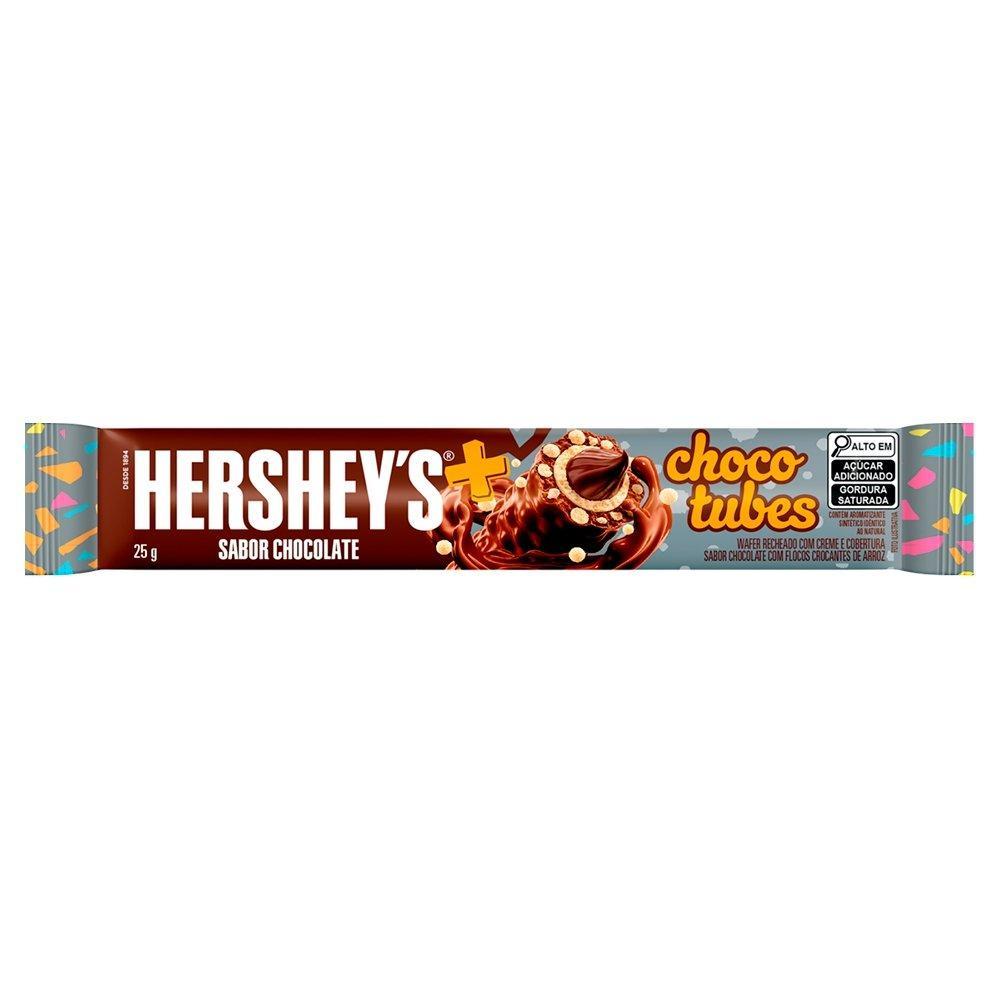 Chocolate Hershey's Chocotubes Ao Leite 25 g - Embalagem com 15 Unidades