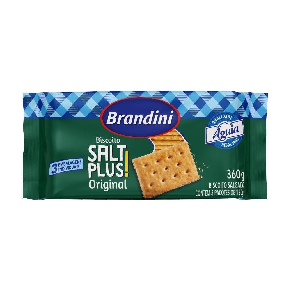 Biscoito Brandini Águia Salt Plus Original 360g Embalagem com 20 Unidades