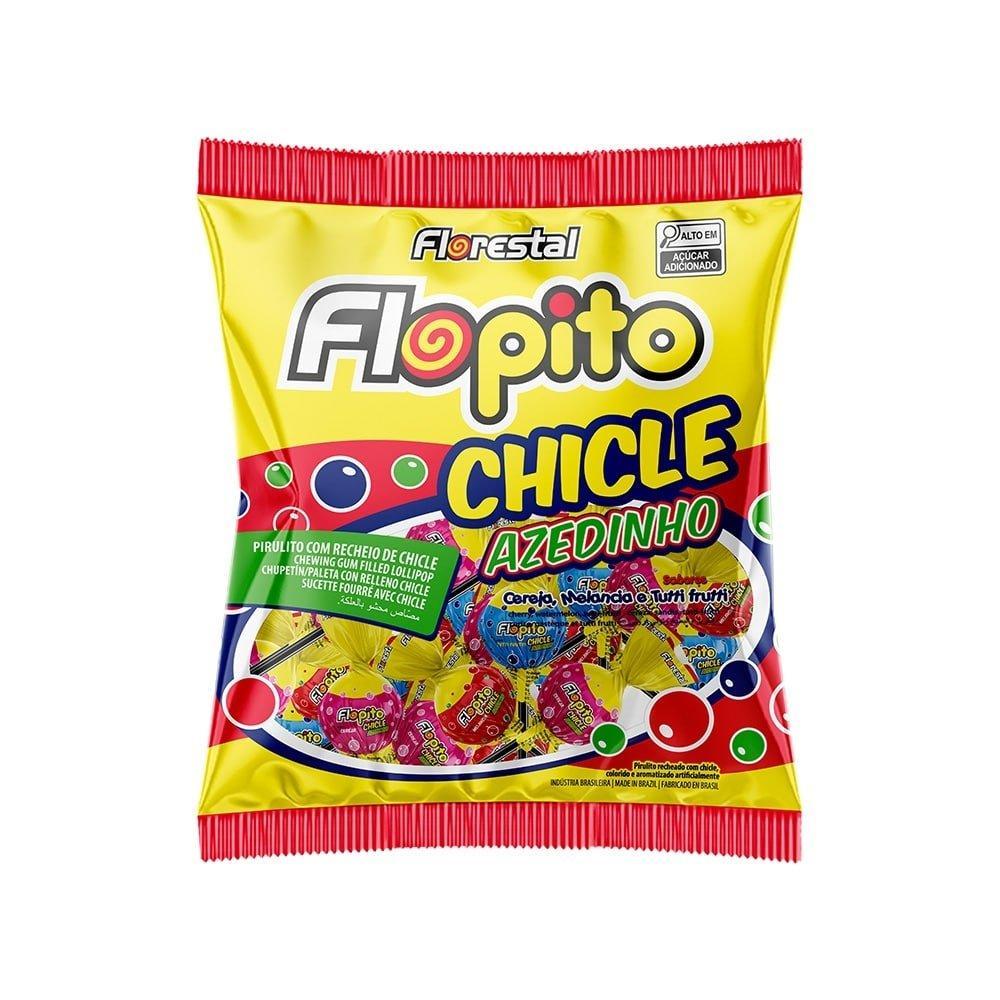 Pirulito Florestal Flopito Chicle Sortido Azedinho 500g