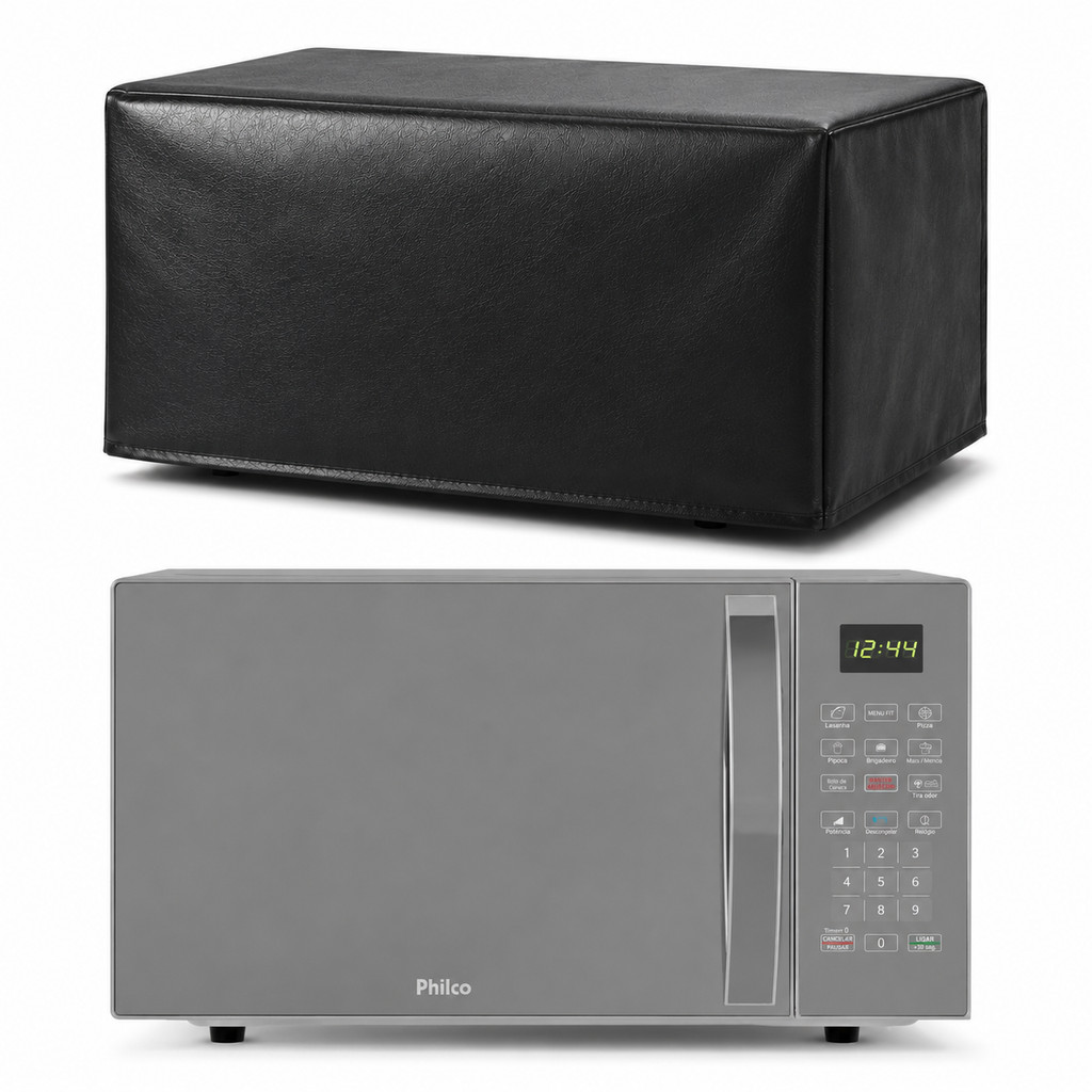 Capa Para Micro-ondas Philco 33L - PMO38S Corino Preto Luxo