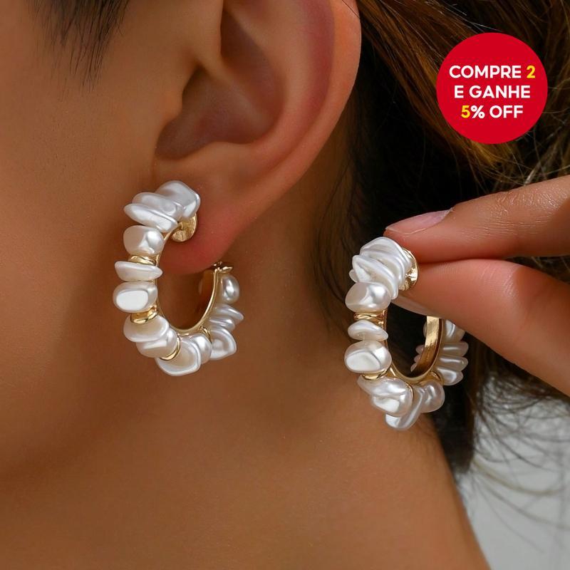 Brincos De Argola Boho Pearl C Joias Artesanais Para Mulheres Festa Na Praia