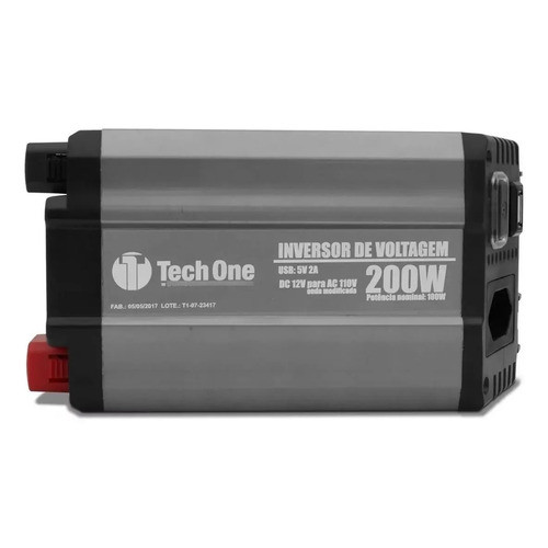 Inversor Tensão Tech One 200w 12v P/ 110v Conversor Veicular