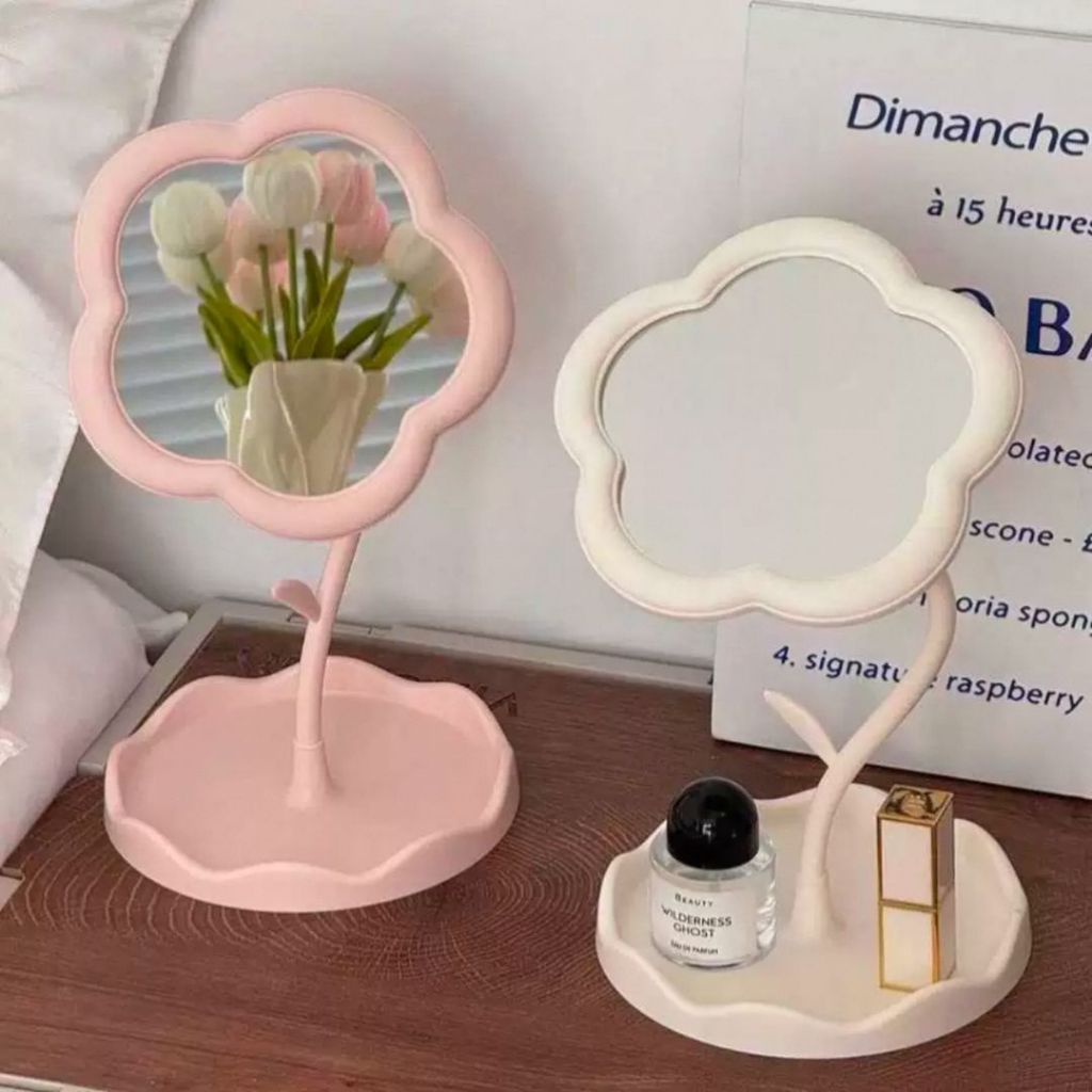 Espelho de Maquiagem de Flor / Gato Espelho Pequeno Portátil de Maquiagem para Mesa de Escritório Doméstico