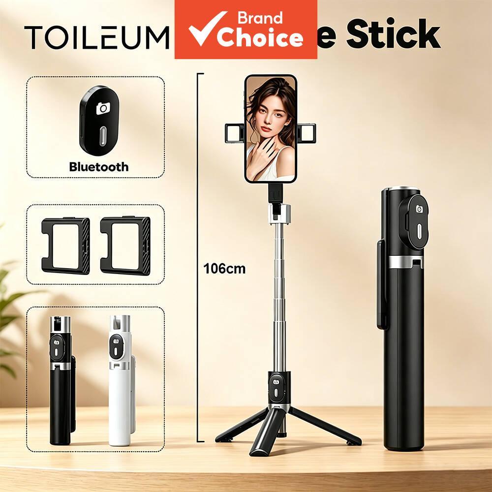 TOILEUM Bastão de Selfie de 1m com Tripé de Aço Inoxidável Bluetooth Sem Fio para Smartphones