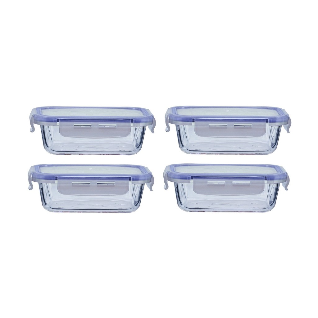 4 Potes Marmitas Refratário Herméticos Reutilizável 330ml Antivazamento Papinha Freezer Micro-ondas Mantimentos Vidro