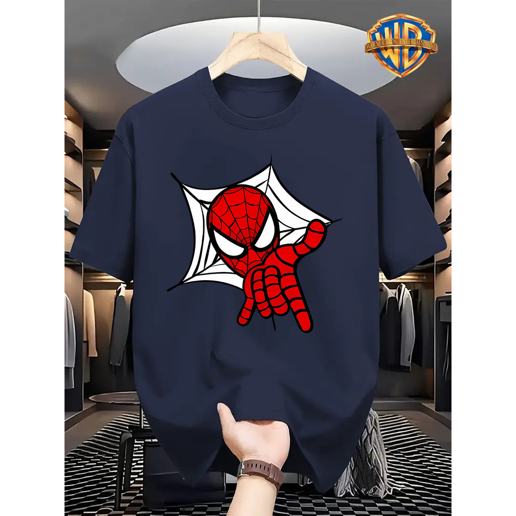 Camiseta Divertida Estilo Vintage Moda Homem Aranha Infaltil Confortável Adulto Estampada Algodão