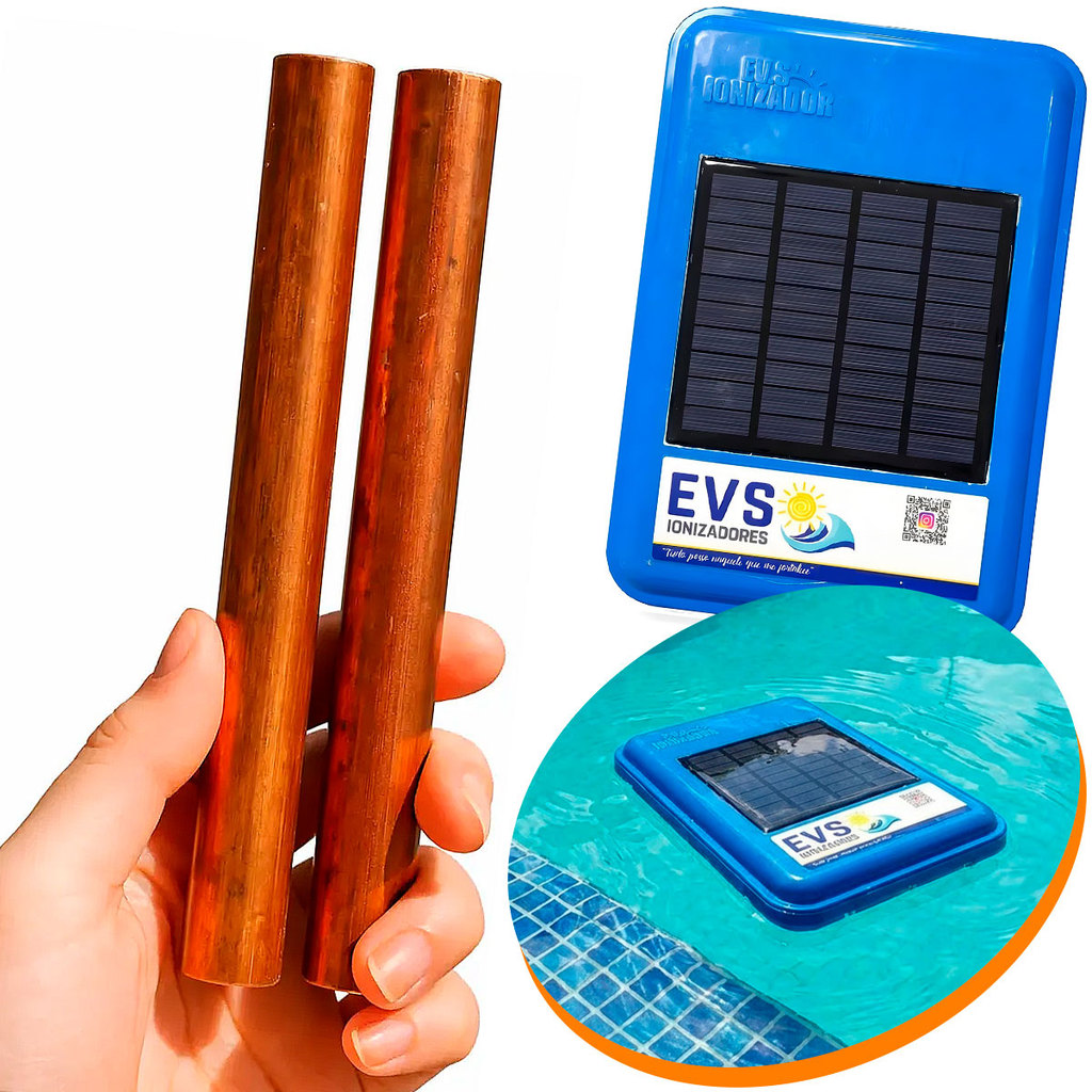 Kit 2x Eletrodo Cobre Refil Ionizador Piscina Tratamento Água Anti Algas Cloro Cristalina Sem
