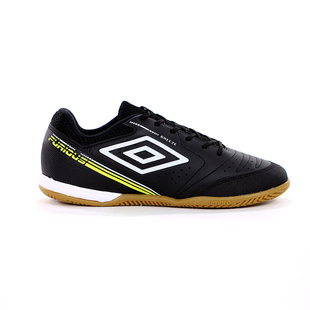 Chuteira Umbro Futsal Furious Preto e Verde - Masculino