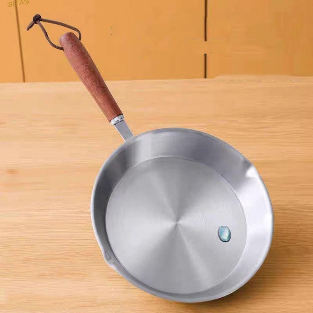 Panela De Omelete ISITAB , Frigideira Antiaderente De Aço Inoxidável 304 De Fundo Plano , Alça Pequena