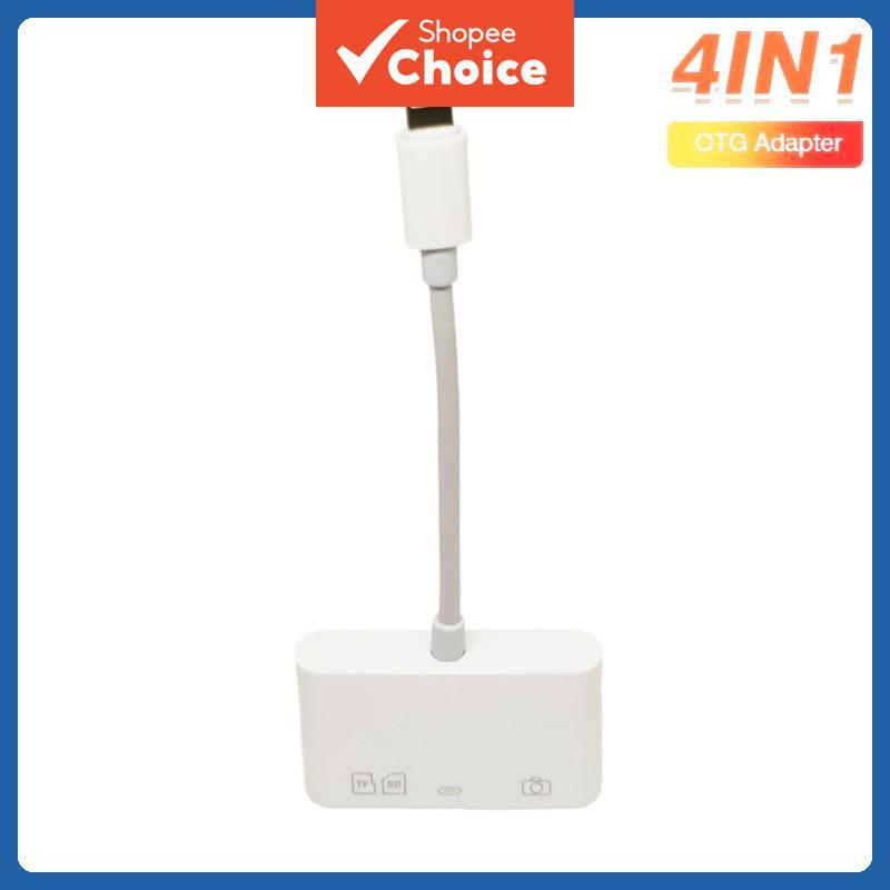 Adaptador OTG IOS SD TF Leitor De Cartão Para IPhone 14 13 12 Pro 4in1 vga Tipo c hub De Porta usb ,