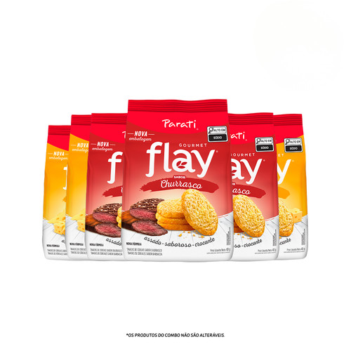 Combo Flay Gourmet Churrasco 40g 3 unidades + Flay Gourmet Queijo 40g 3 unidades