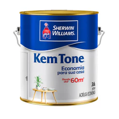 Tinta Acrílica KemTone Fosco 3,6L Cores Sherwin Williams