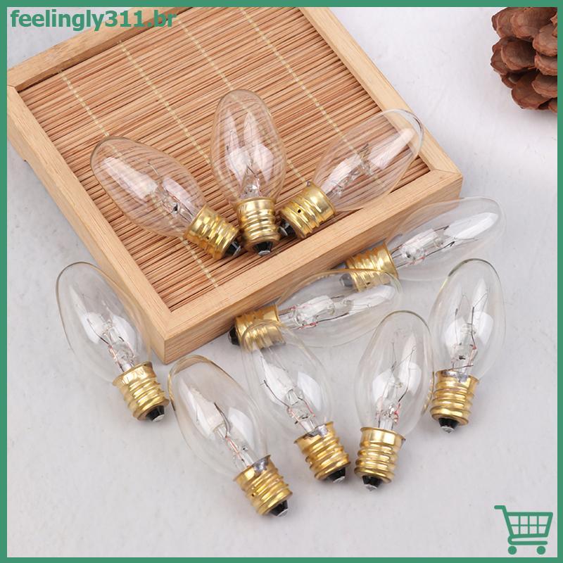 FEELI 10Pcs E12 120V 7W Lâmpada De Tungstênio Amarela Quente Para Decoração De Geladeira Rangehood