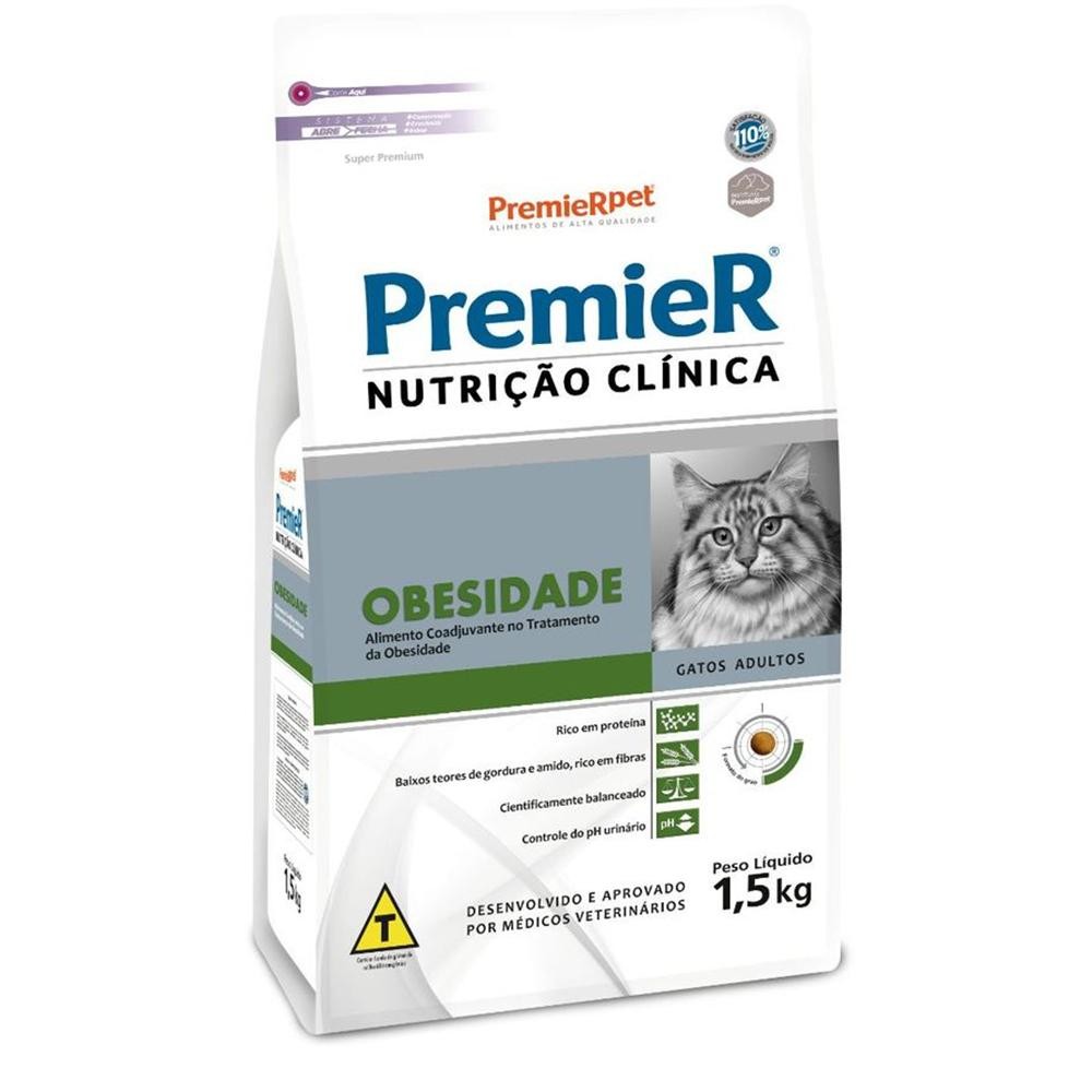 Ração Premier Nutrição Clínica Obesidade Gatos Adultos 1,5kg em Oferta na Shopee