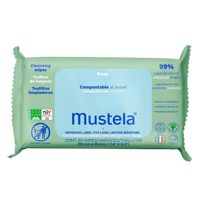 Toalhas Umedecidas Compostáveis Mustela com Perfume 60 Unidades em Oferta na Shopee