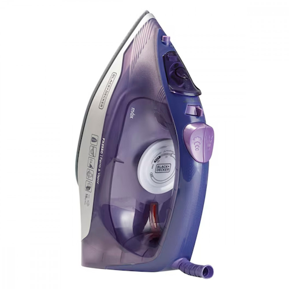 Detalhes do Ferro de Passar Roupa a Vapor Black + Decker Antiaderente 1200W 127V Ceramic Gliss - FX2550-BR