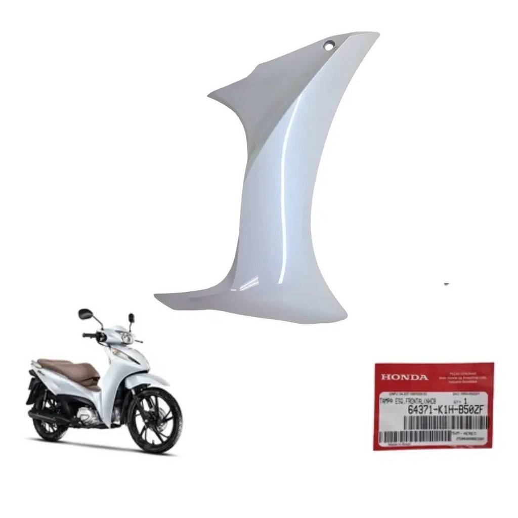 Carenagem Frontal Dianteiro Esquerdo Biz125 EX Branco 2025 2026 Original Honda